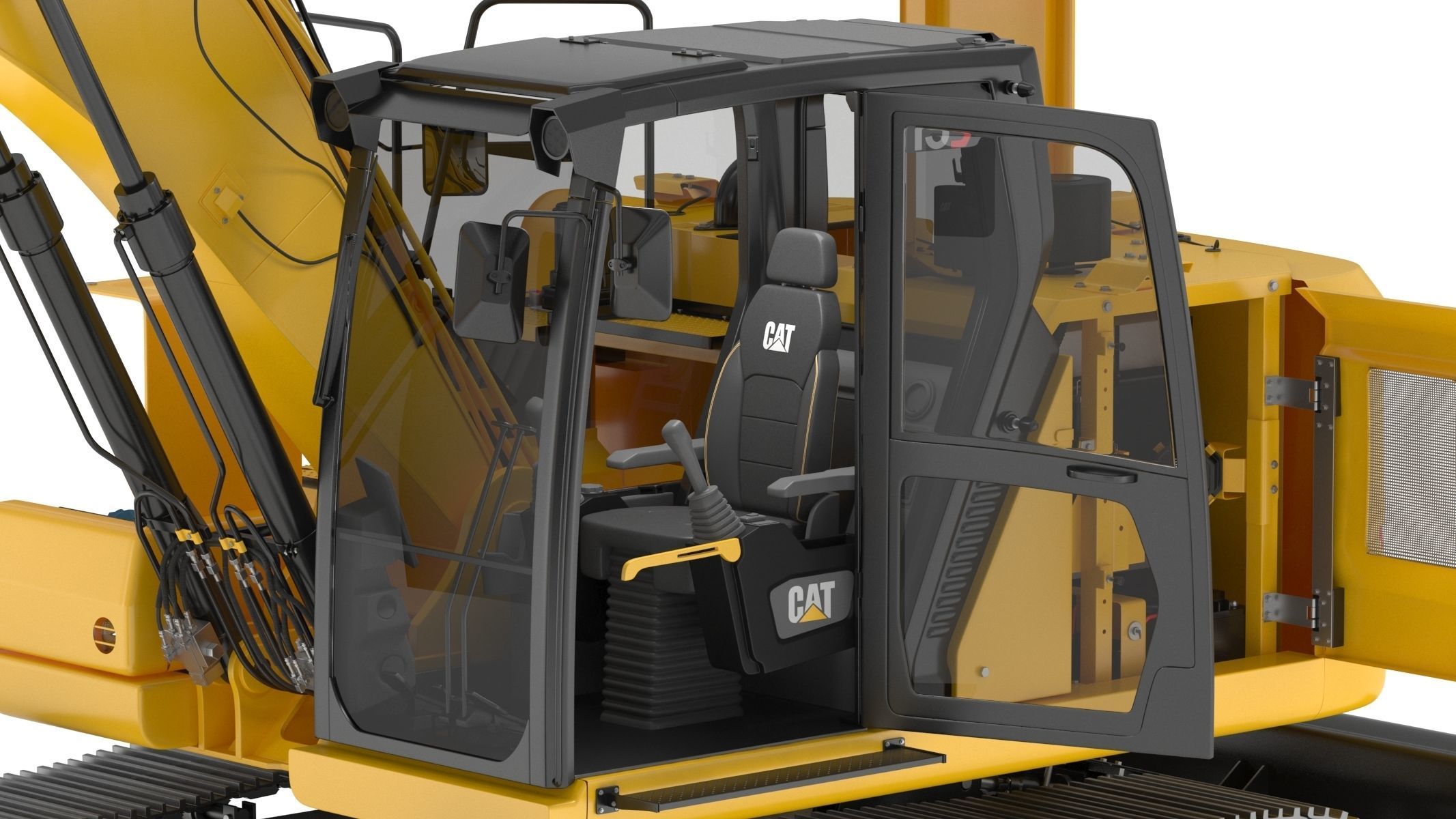 Cat 313 Excavator Triple Arm 3D model_22