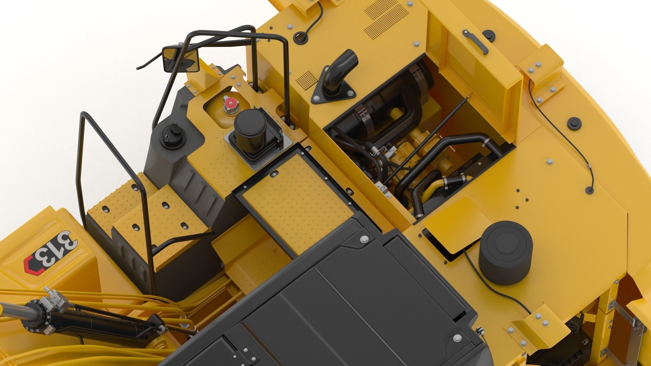 Cat 313 Excavator Triple Arm 3D model_20