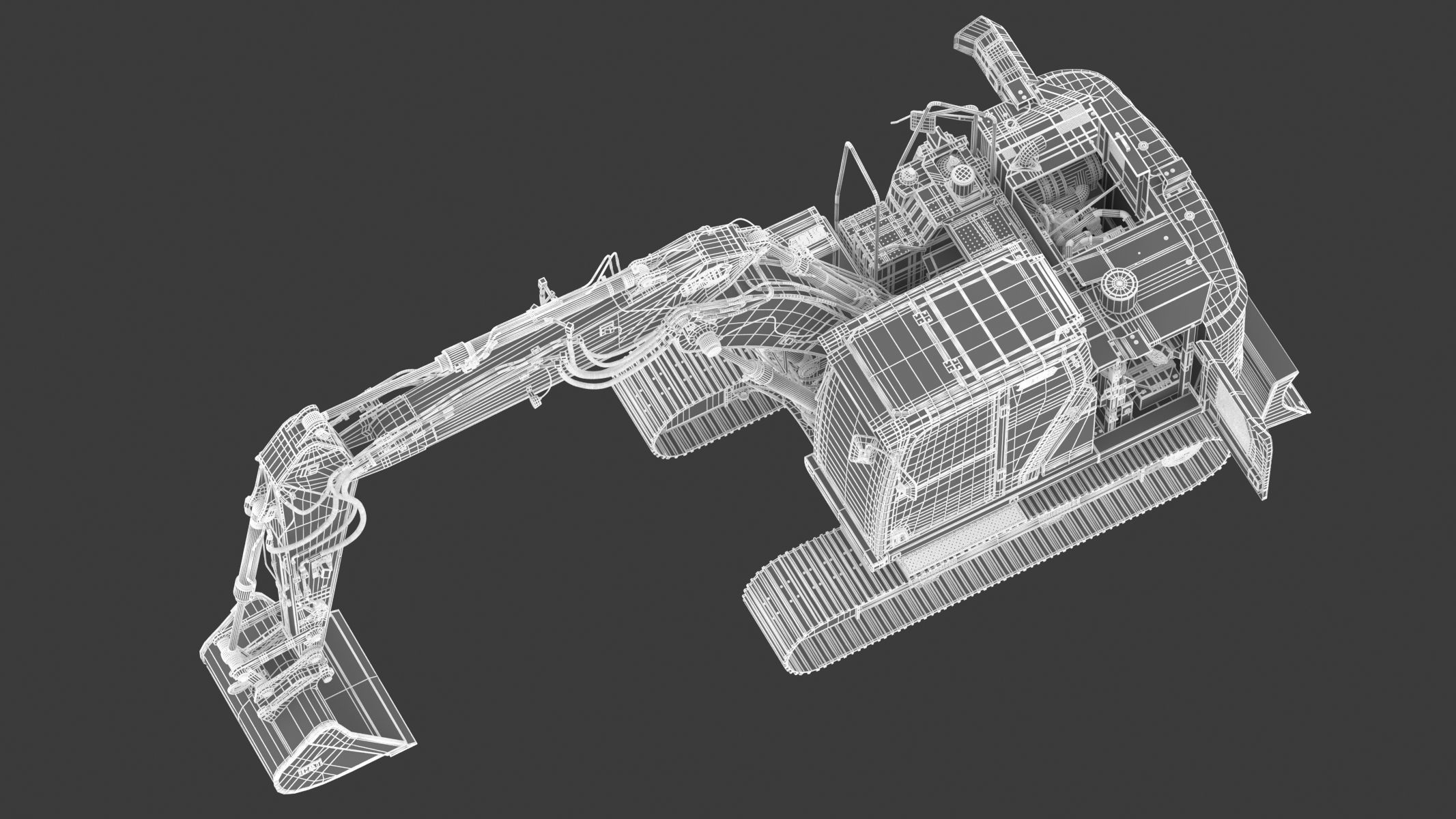 Cat 313 Excavator Triple Arm 3D model_2