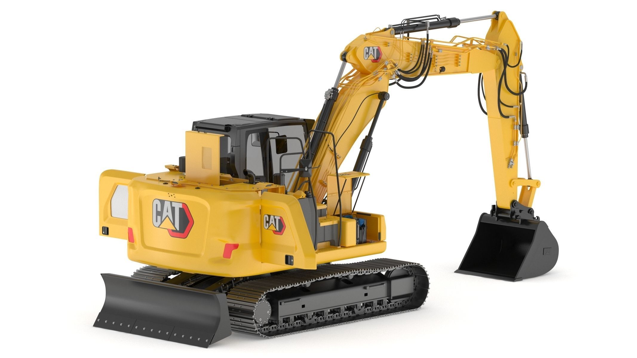 Cat 313 Excavator Triple Arm 3D model_7