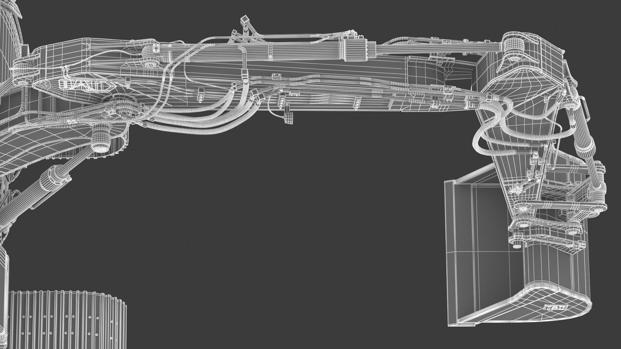 Cat 313 Excavator Triple Arm 3D model_42
