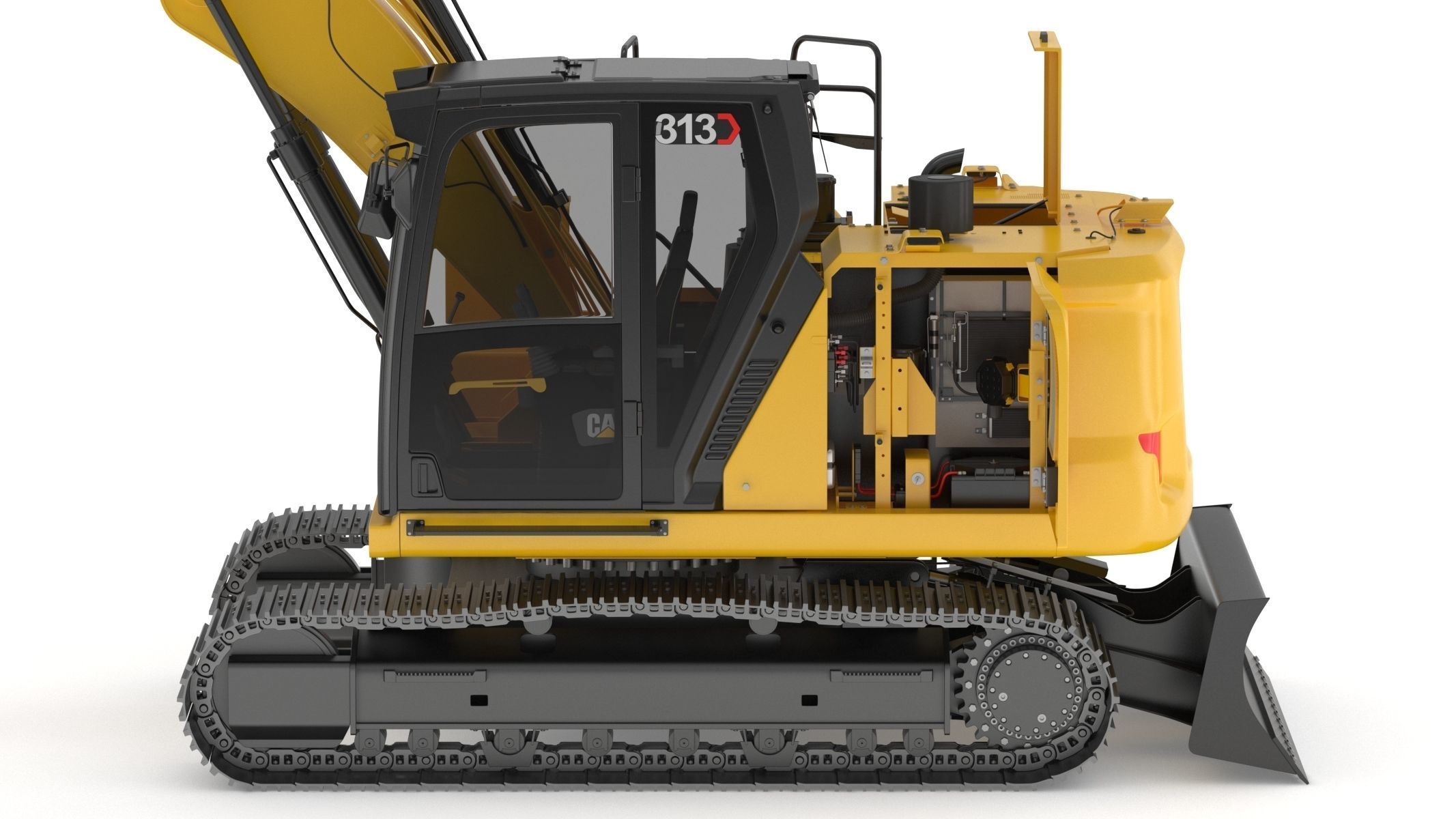 Cat 313 Excavator Triple Arm 3D model_12