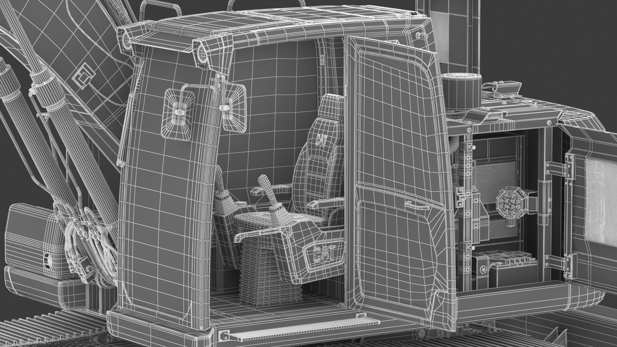 Cat 313 Excavator Triple Arm 3D model_43