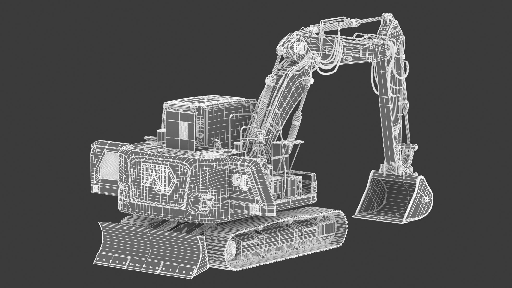 Cat 313 Excavator Triple Arm 3D model_28