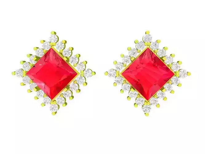 5956 princess diamond earrings 