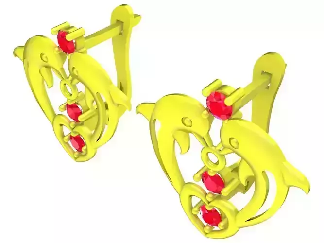 5965 dolphine diamond earrings 