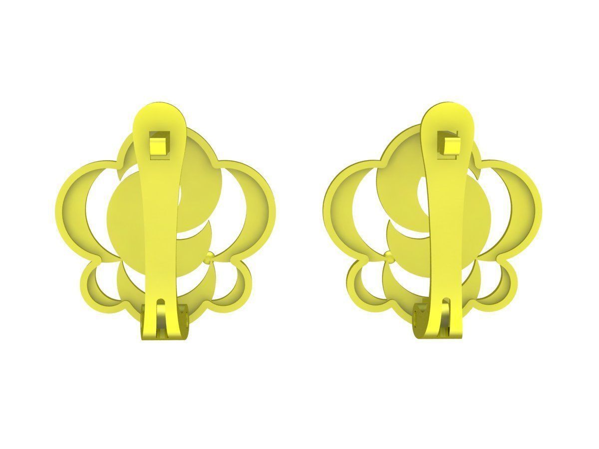5976 art flower earrings 3D print model_3