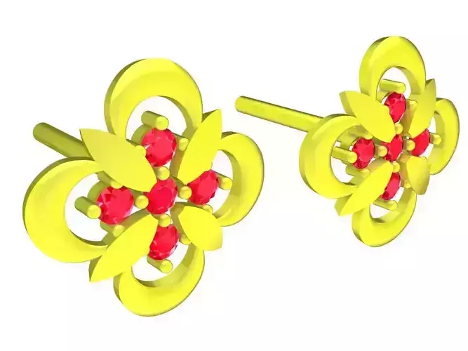 5972 flower earrings 