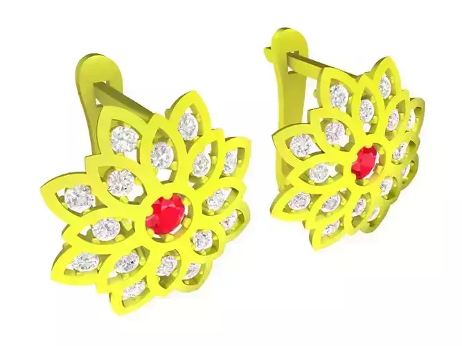 5973 flower diamond earrings