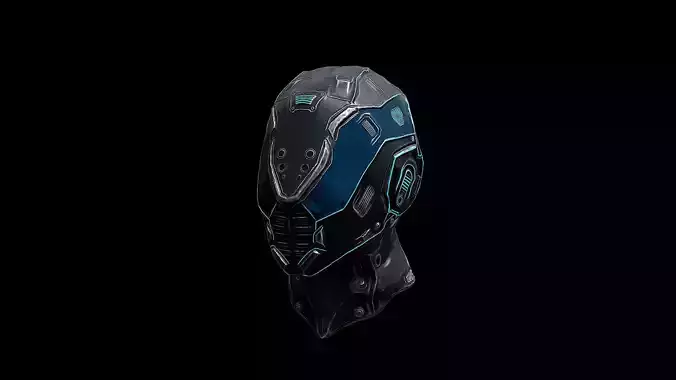 War Sci-fi Helmet - Free 3D Model - Ngchipv Free low-poly 3D model