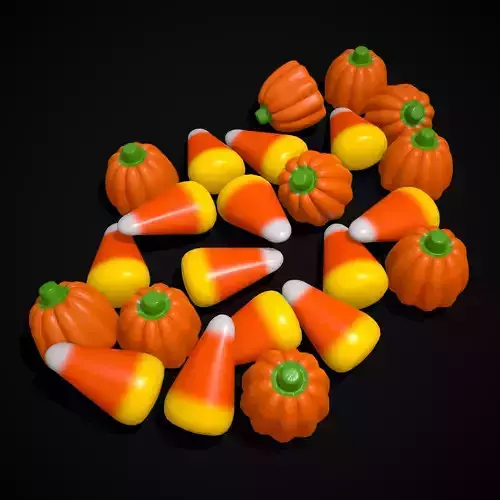 Halloween Candy Corn and Pumpkins