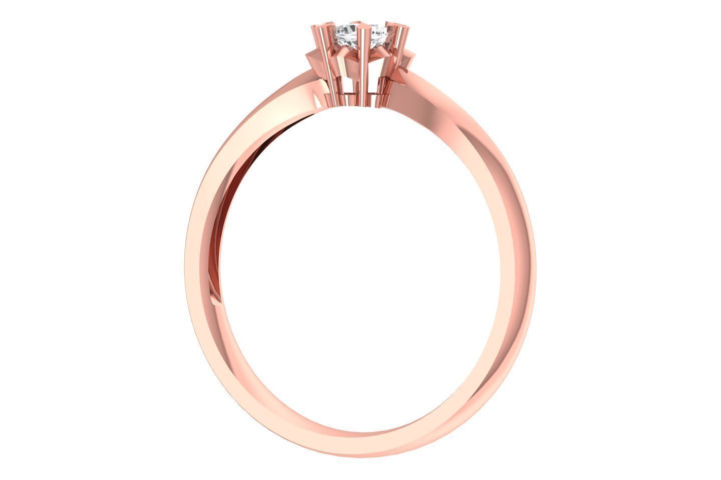 Women Solitaire Engagement Ring 3D print model_2