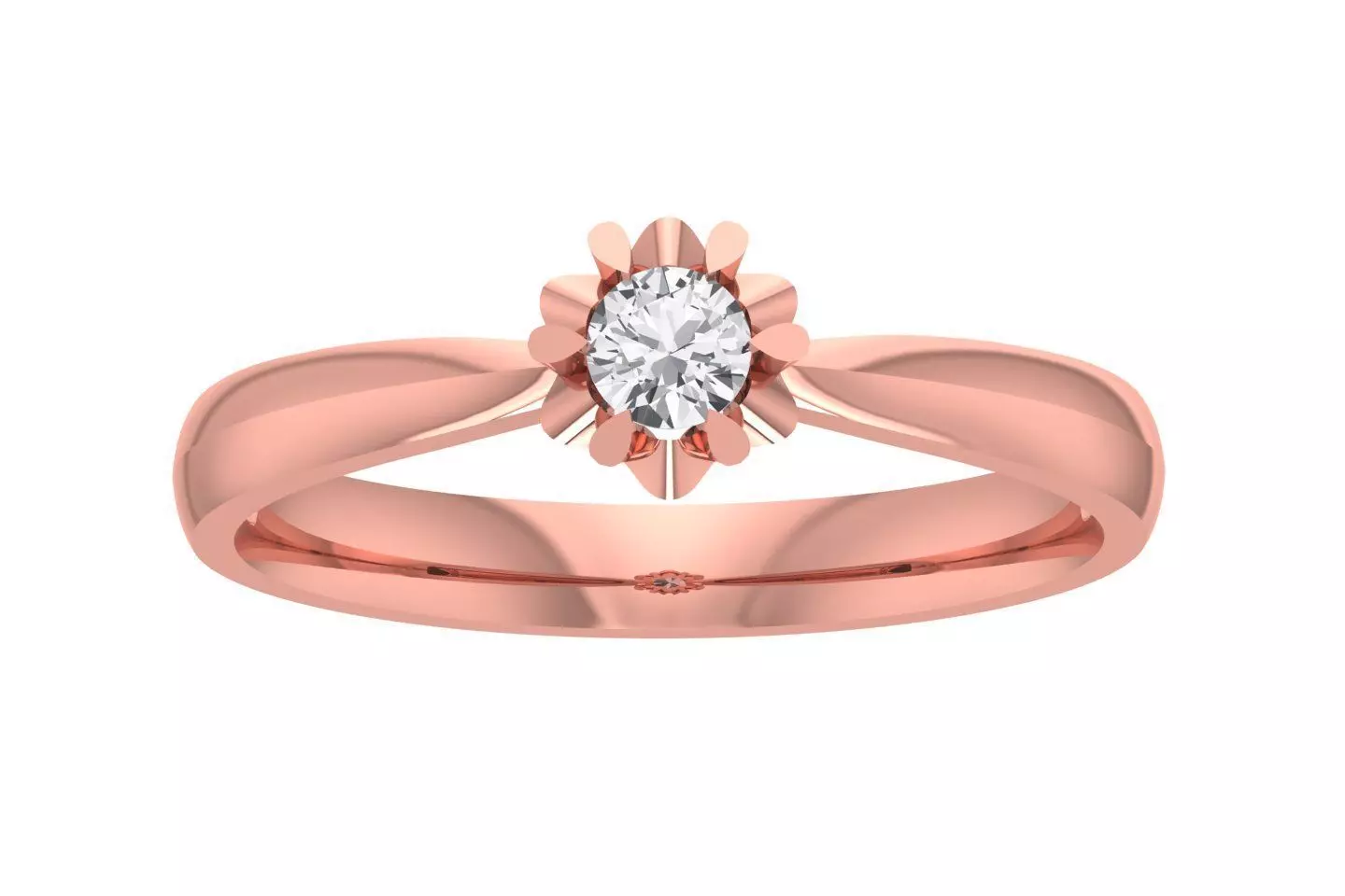 Women Solitaire Engagement Ring 3D print model_0