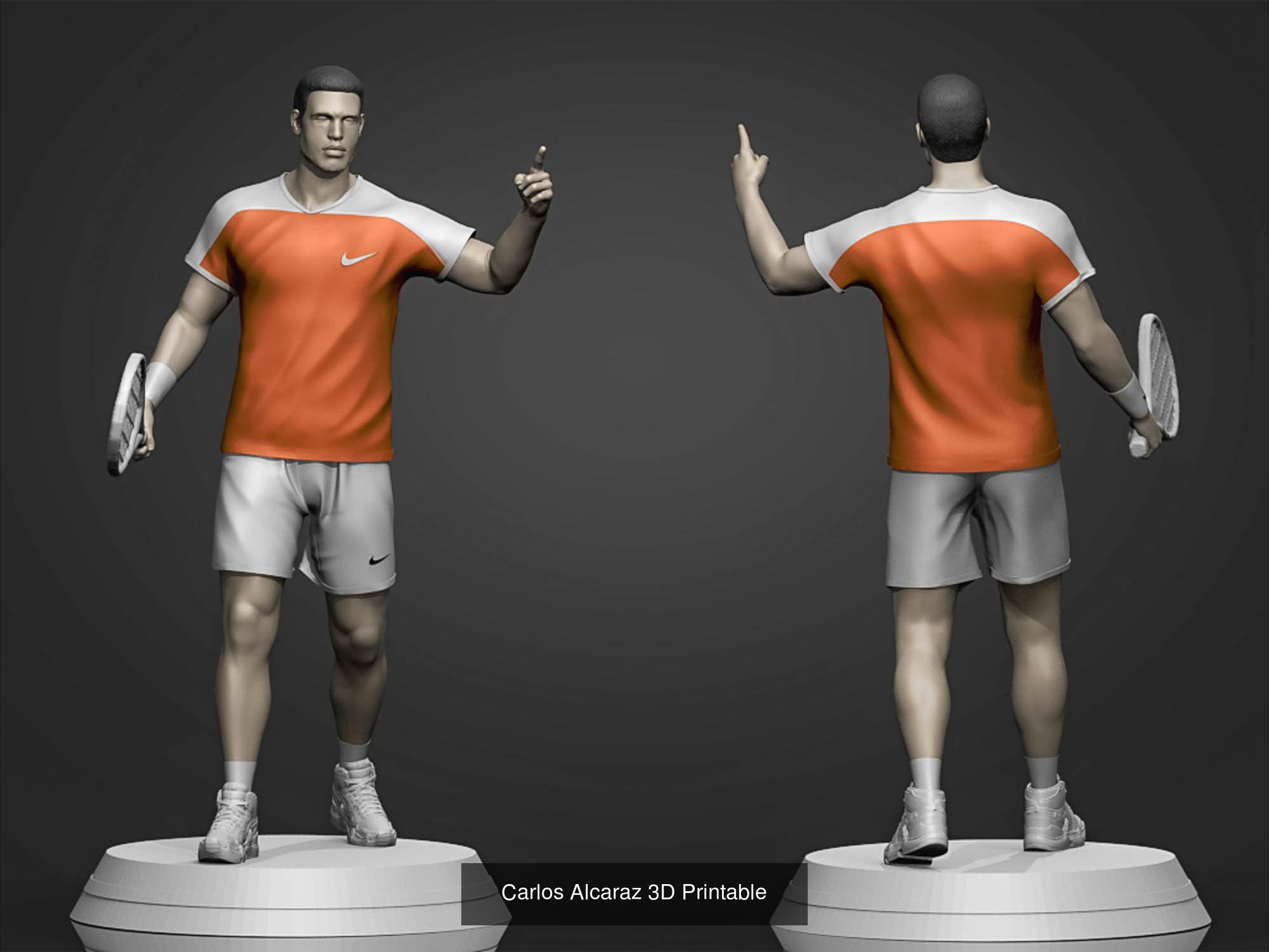 Tennis Players 3D Printable 3D Model Collection_4