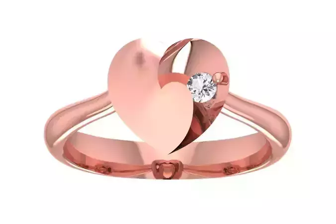 Women Solitaire Engagement Heart Ring