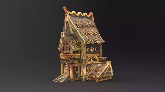 Stylized house 3D print model