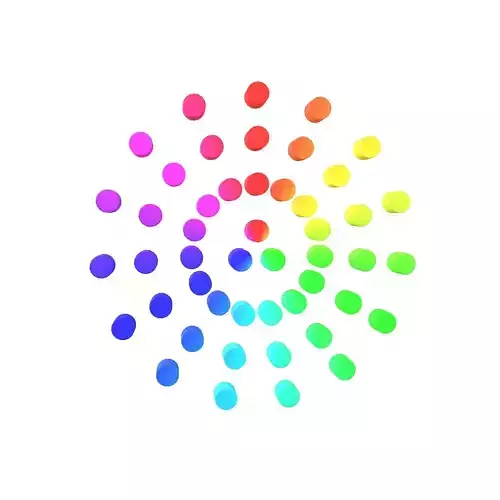 Color Wheel Circle Style v1 001 Low-poly 3D model