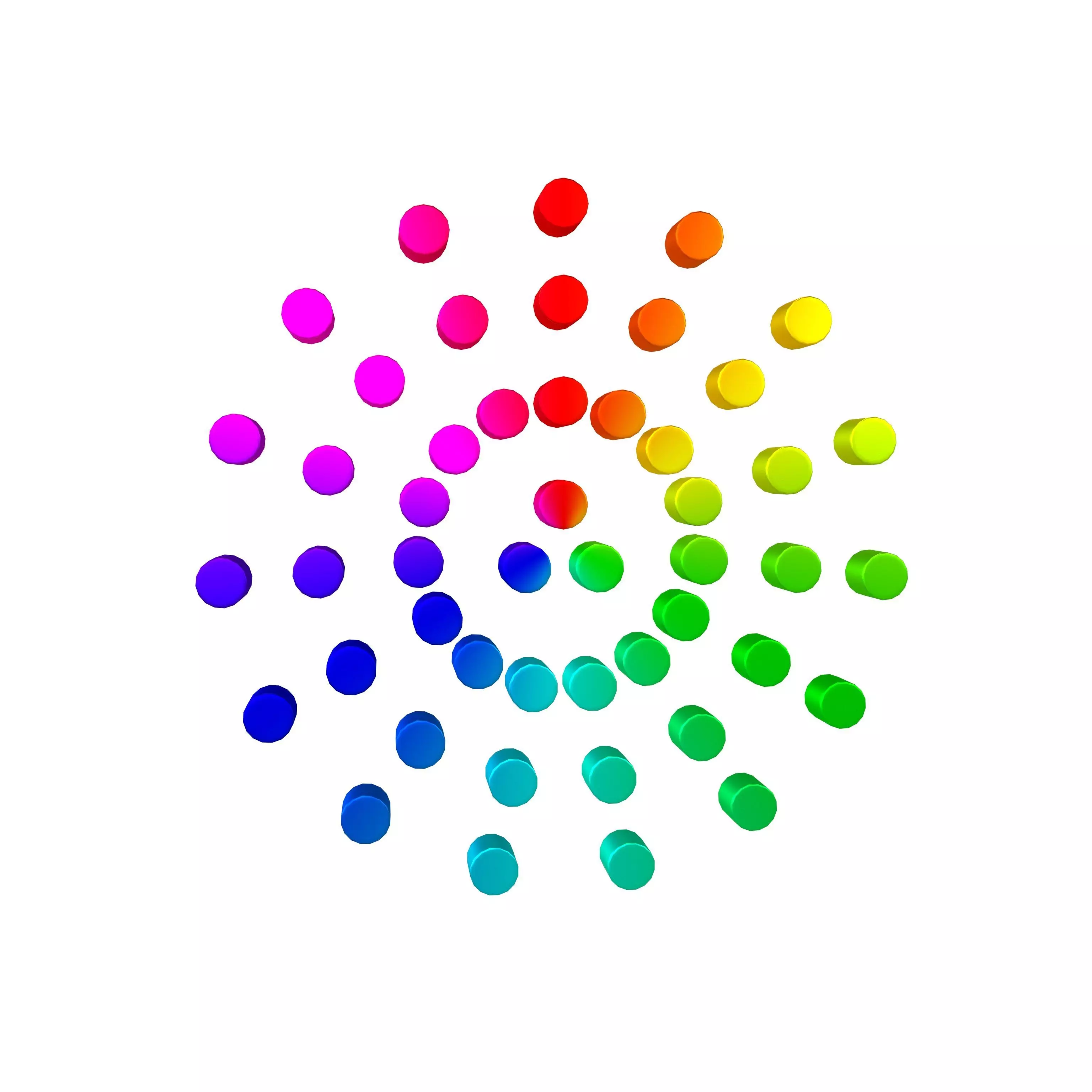 Color Wheel Circle Style v1 002 Low-poly 3D model