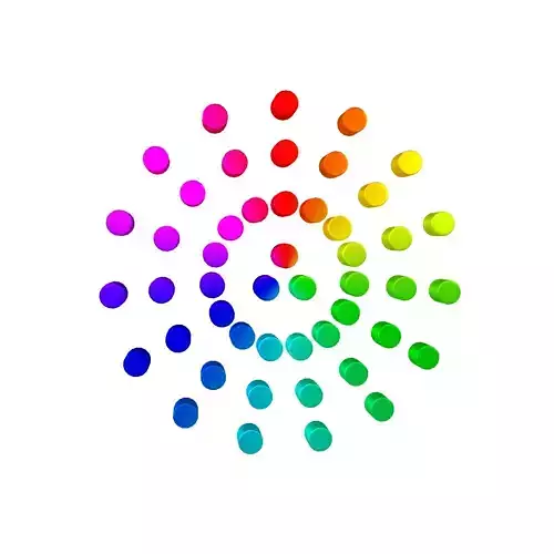 Color Wheel Circle Style v1 002 Low-poly 3D model