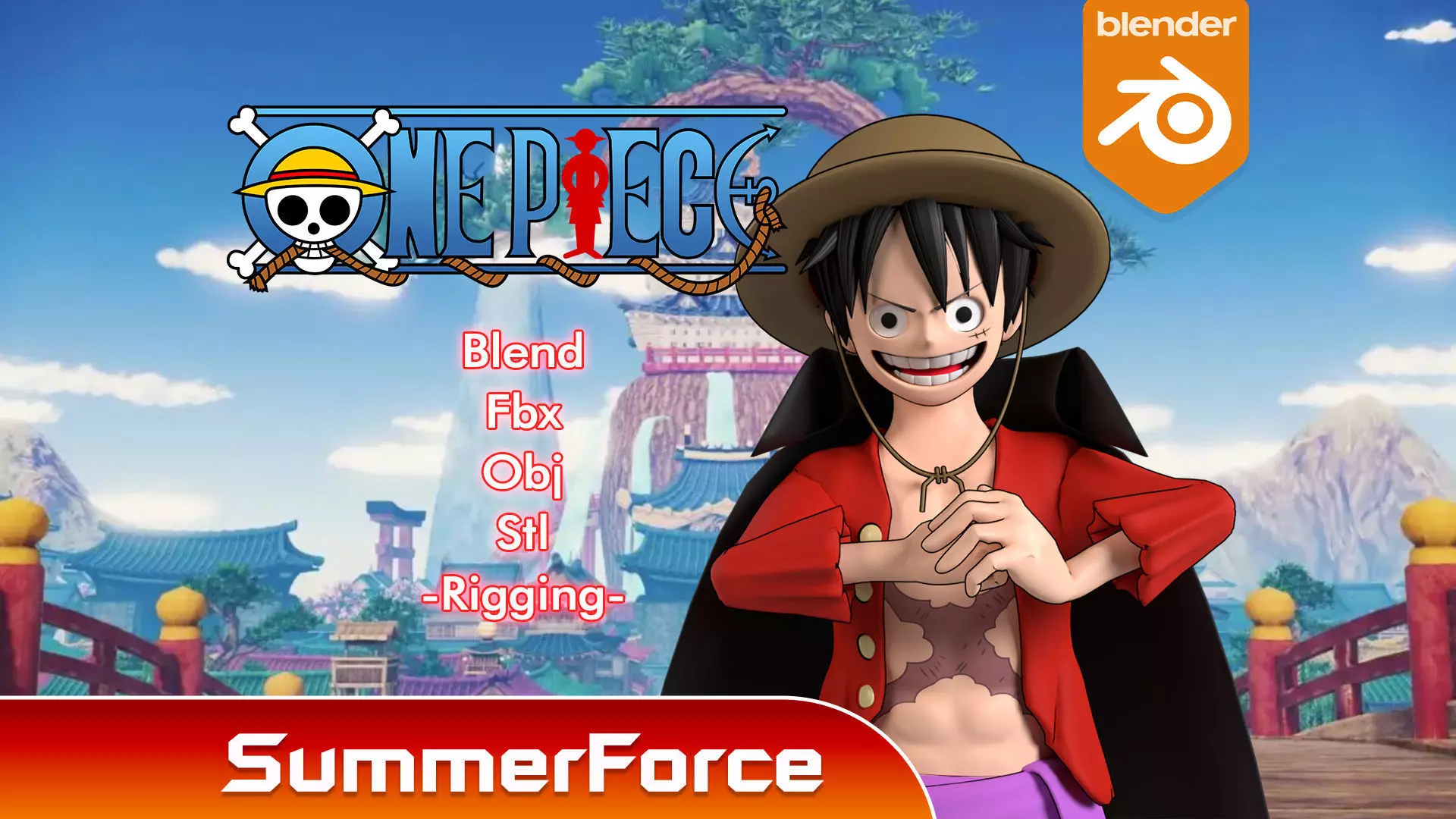 Monkey D Luffy - One Piece Low-poly 3D model