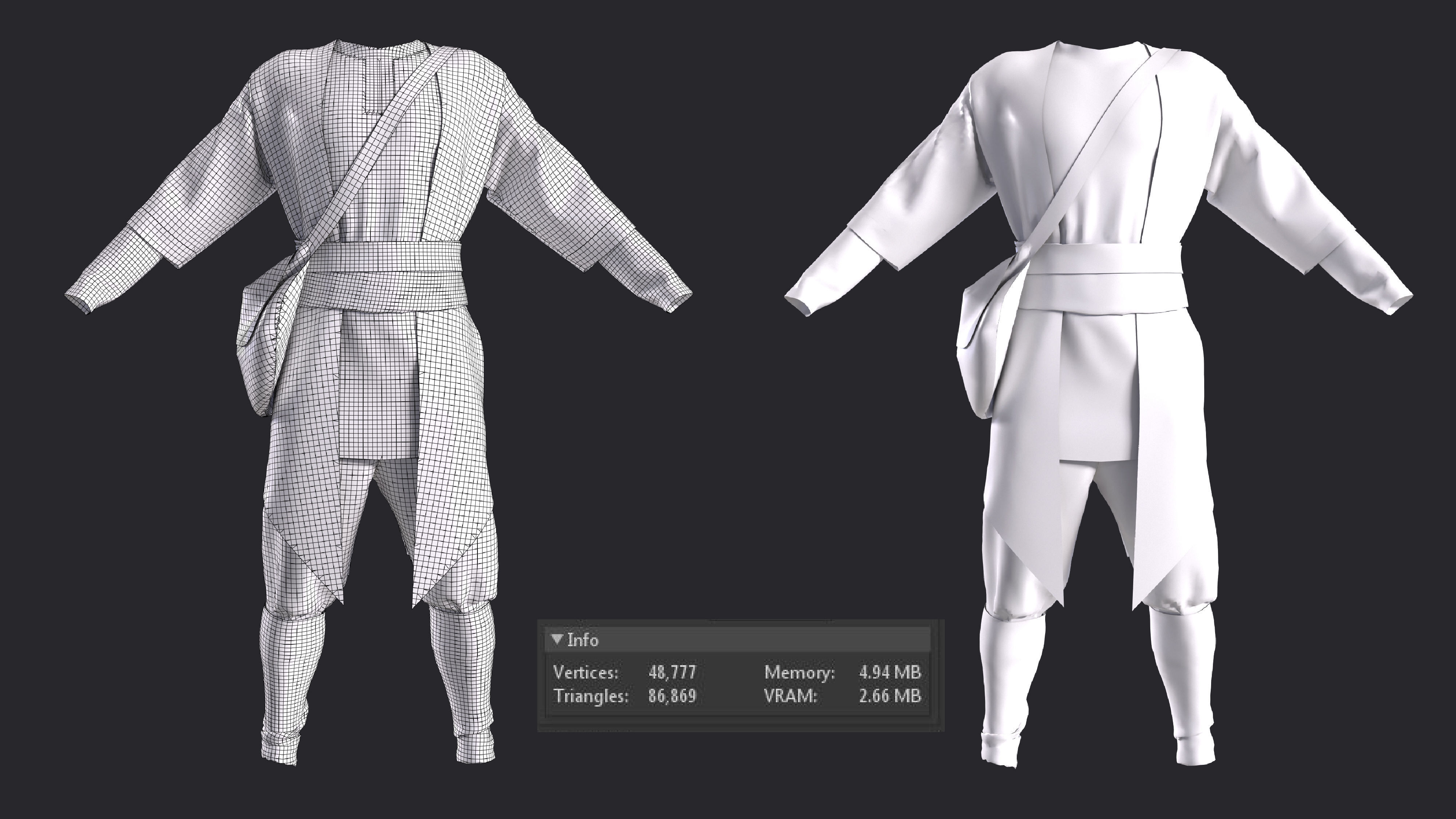 3D medieval outfits farmer character clothing 3D model_9