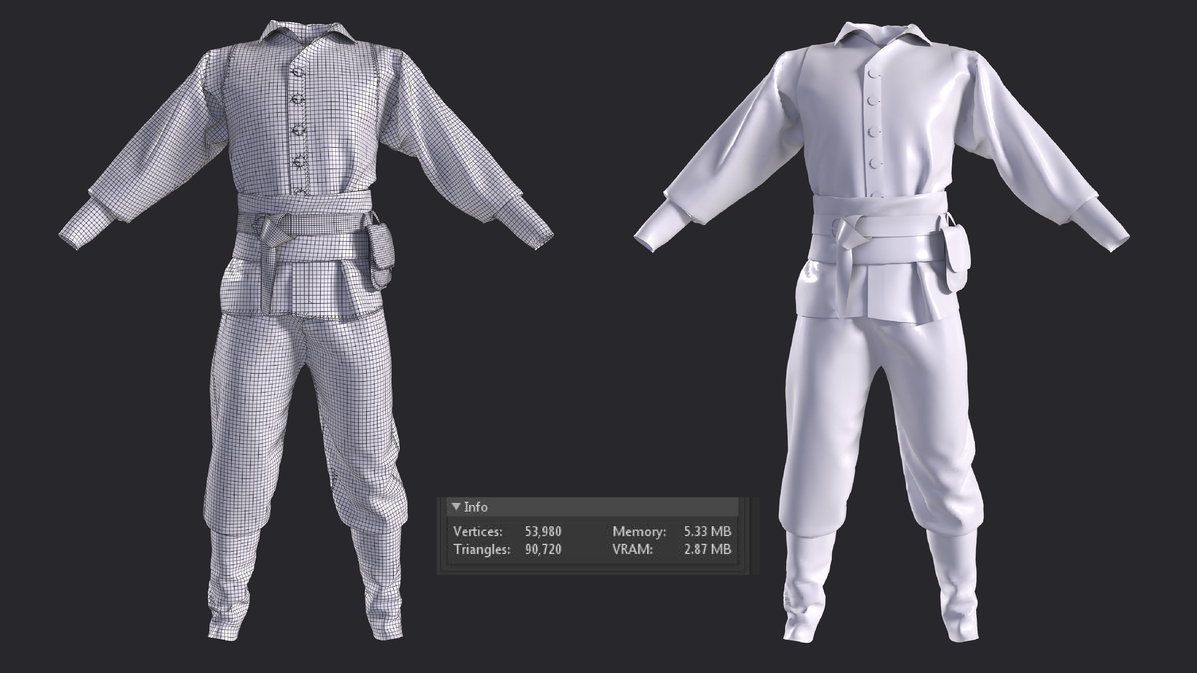 3D medieval outfits farmer character clothing 3D model_7