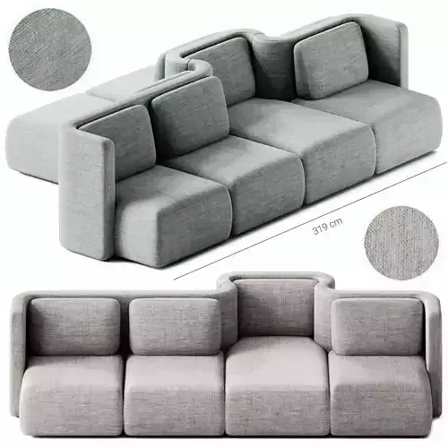 GALA Modular fabric sofa Composition 4 by Saba Italia