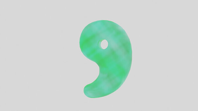 Magatama - high polygon and low polygon Low-poly 3D model