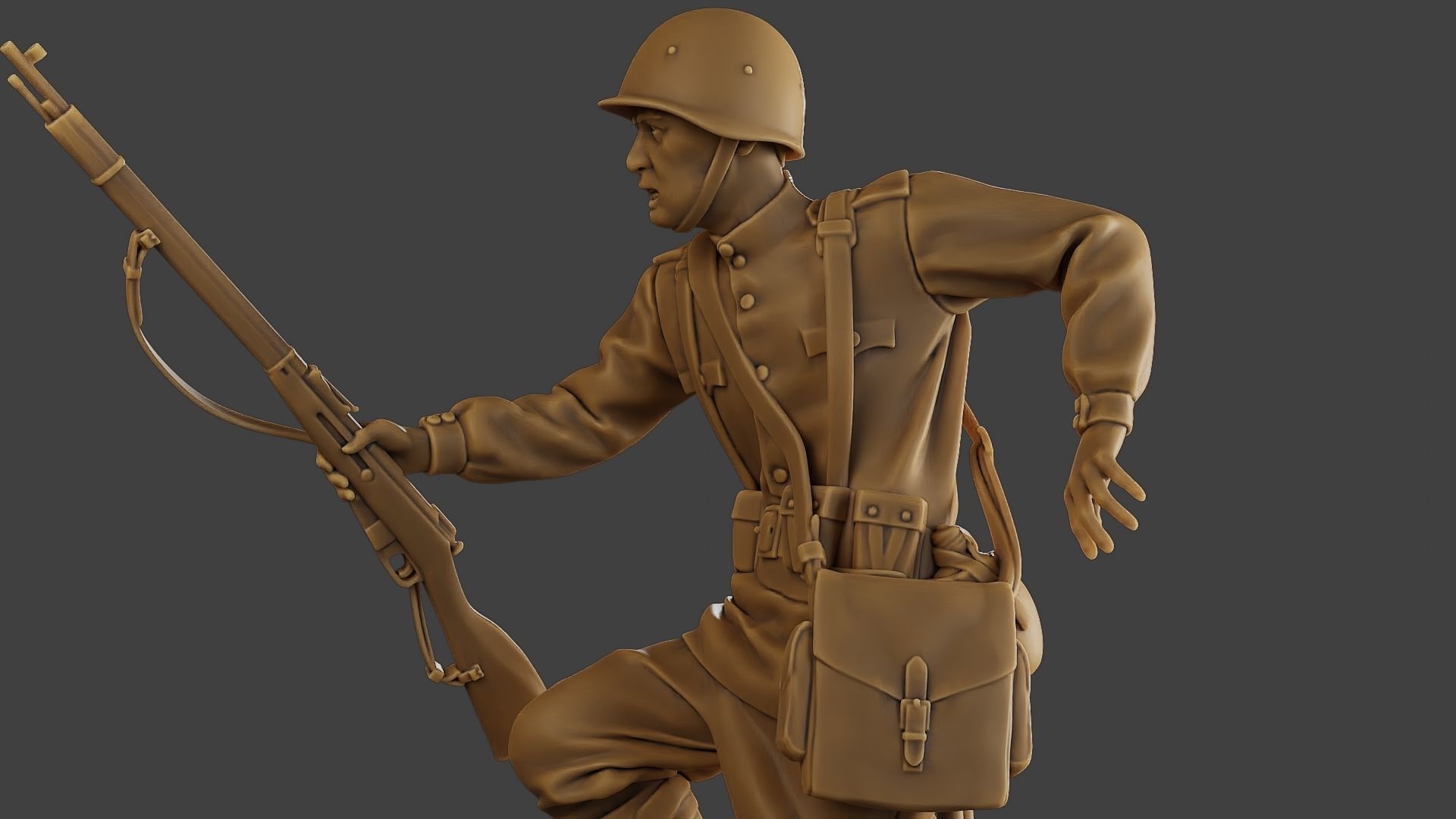 Russian soldier ww2 R3 001 3D print model_17