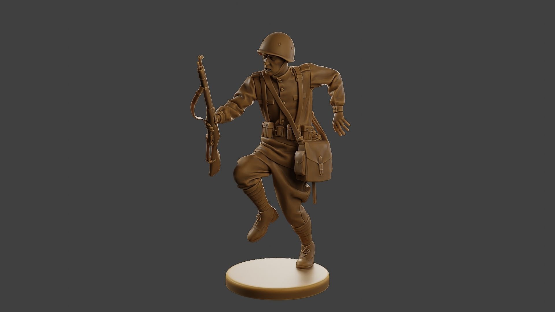 Russian soldier ww2 R3 001 3D print model_2