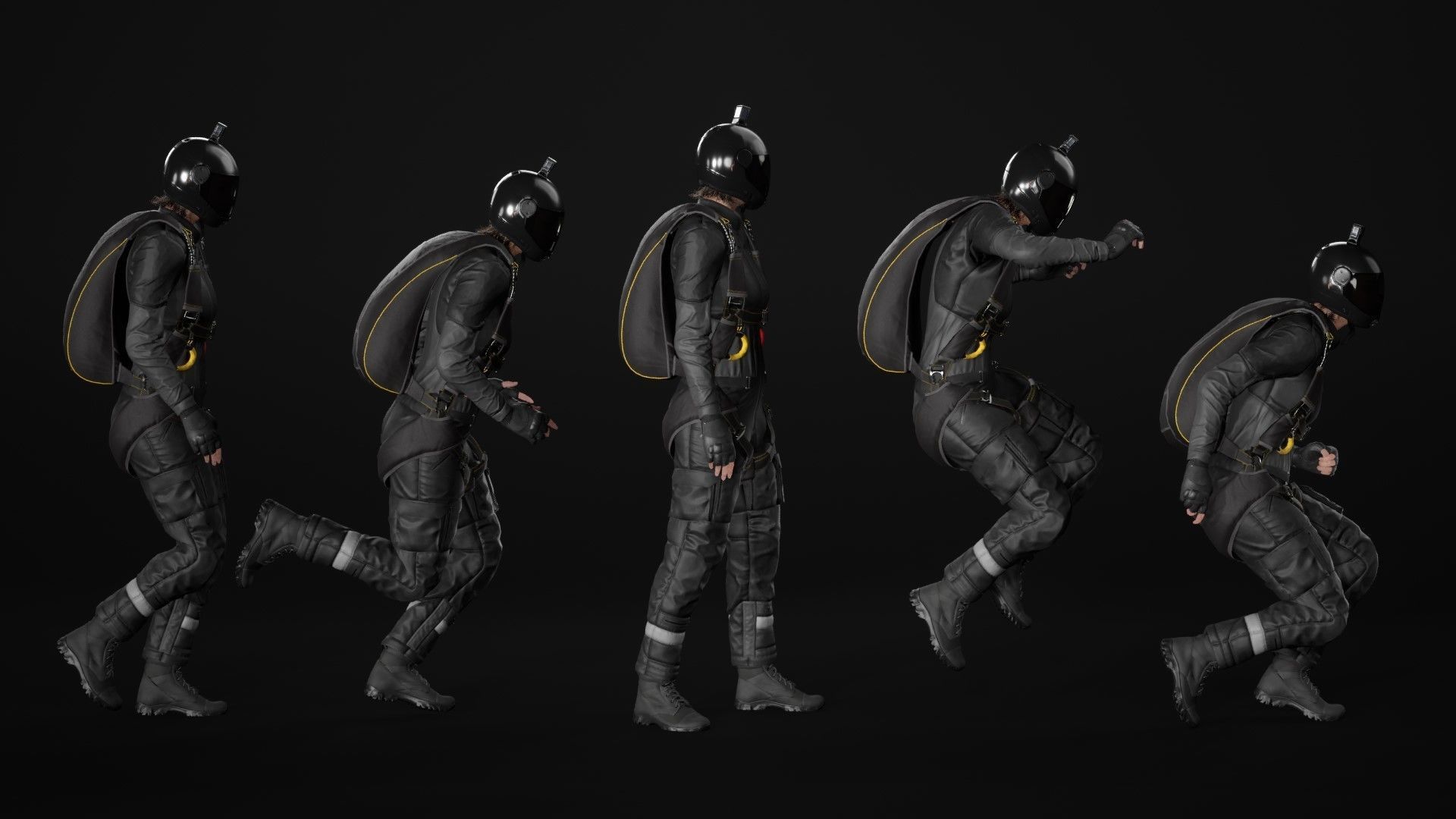 Mens and Womens Skydiving Uniforms - Modular - Rigged 3D Model Collection_30