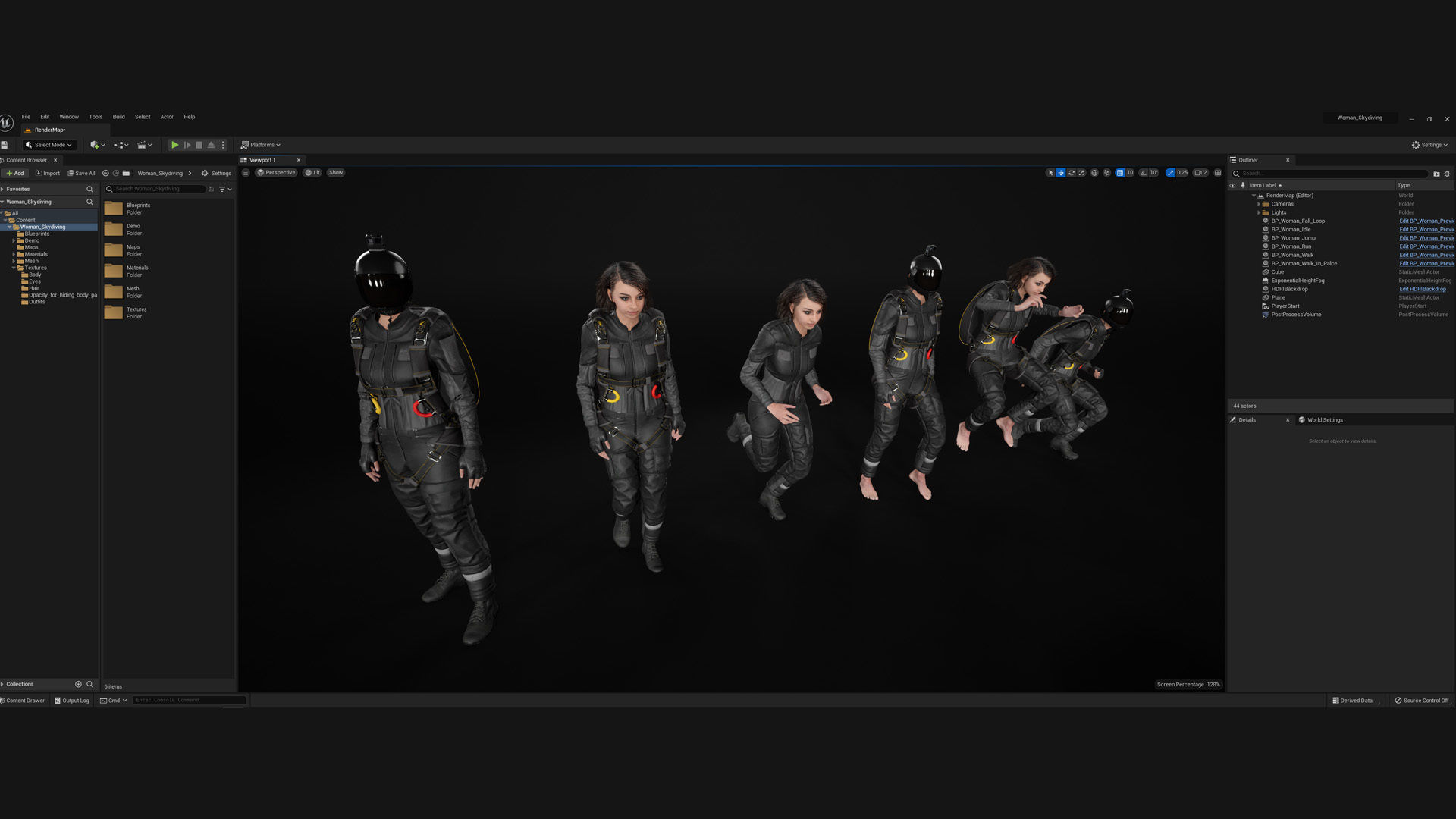 Mens and Womens Skydiving Uniforms - Modular - Rigged 3D Model Collection_9