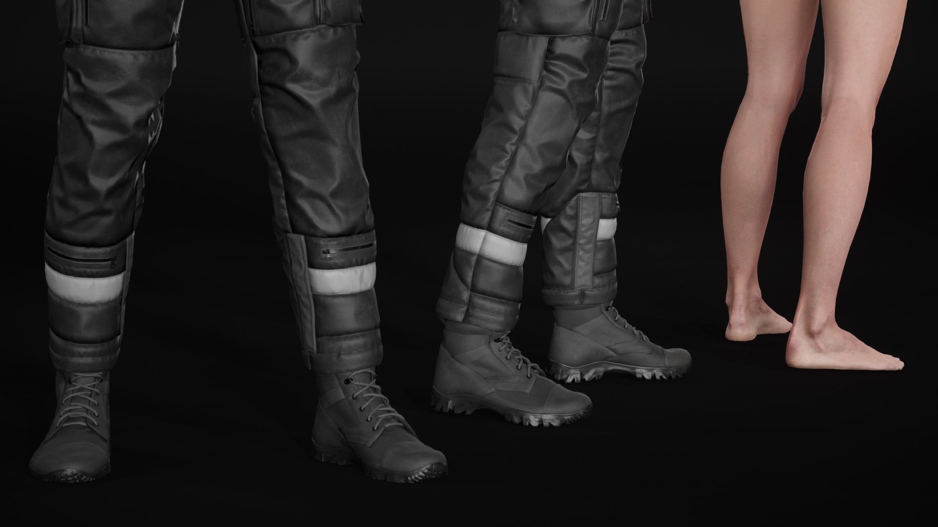 Mens and Womens Skydiving Uniforms - Modular - Rigged 3D Model Collection_35