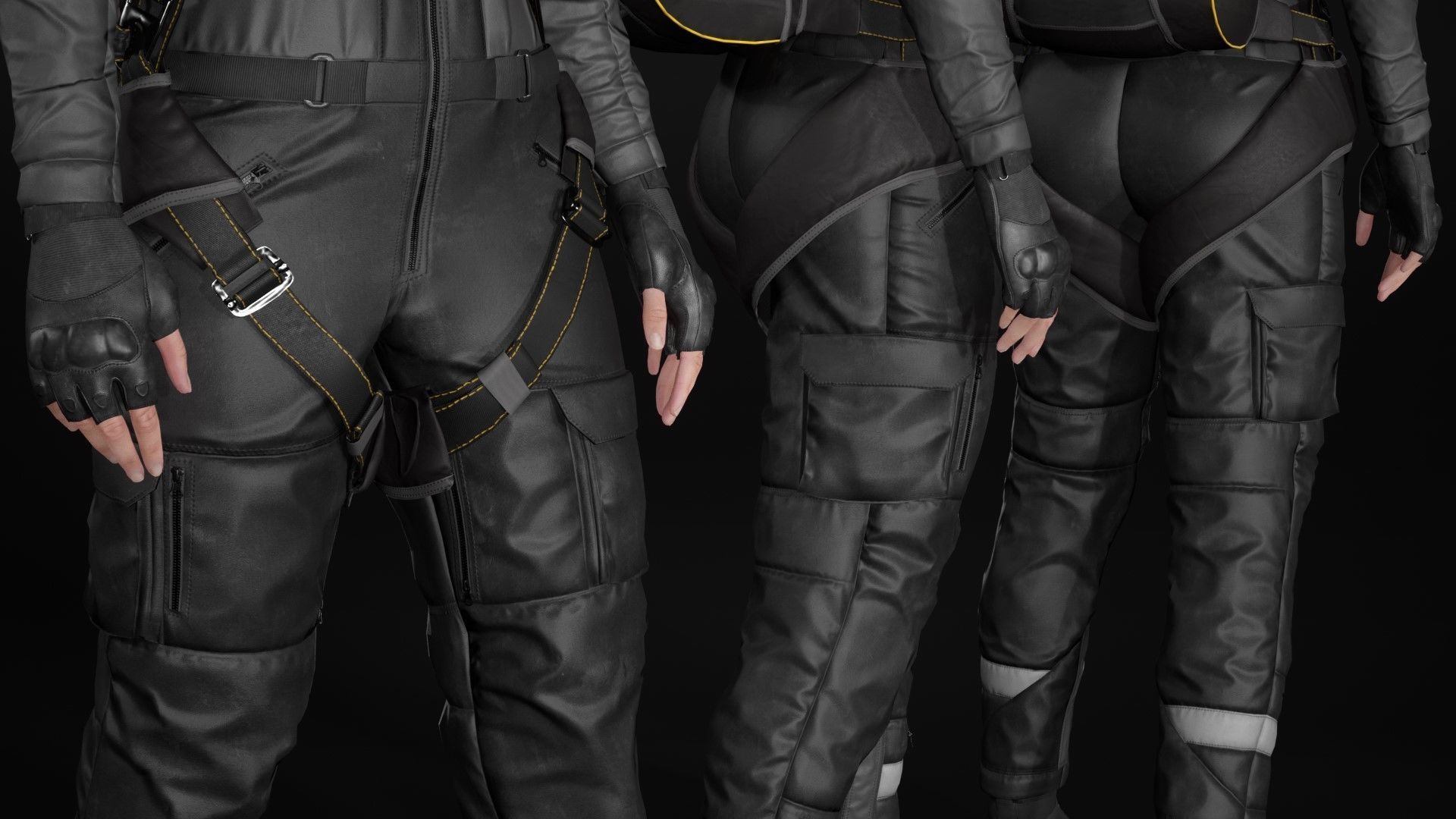 Mens and Womens Skydiving Uniforms - Modular - Rigged 3D Model Collection_37