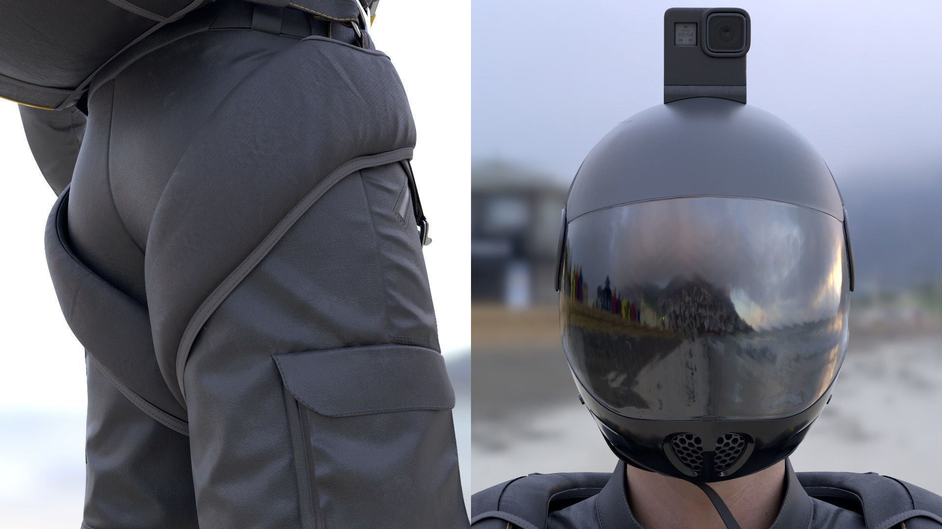 Mens and Womens Skydiving Uniforms - Modular - Rigged 3D Model Collection_13