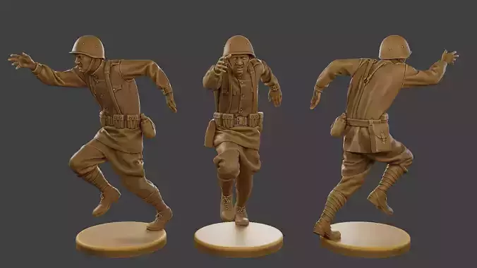 Russian soldier ww2 R3 003 3D print model