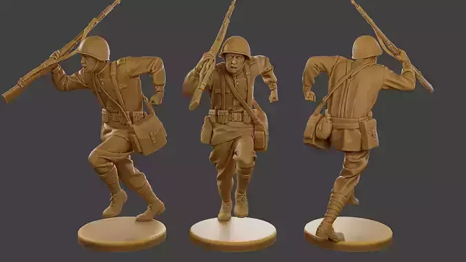 Russian soldier ww2 R3 004 3D print model