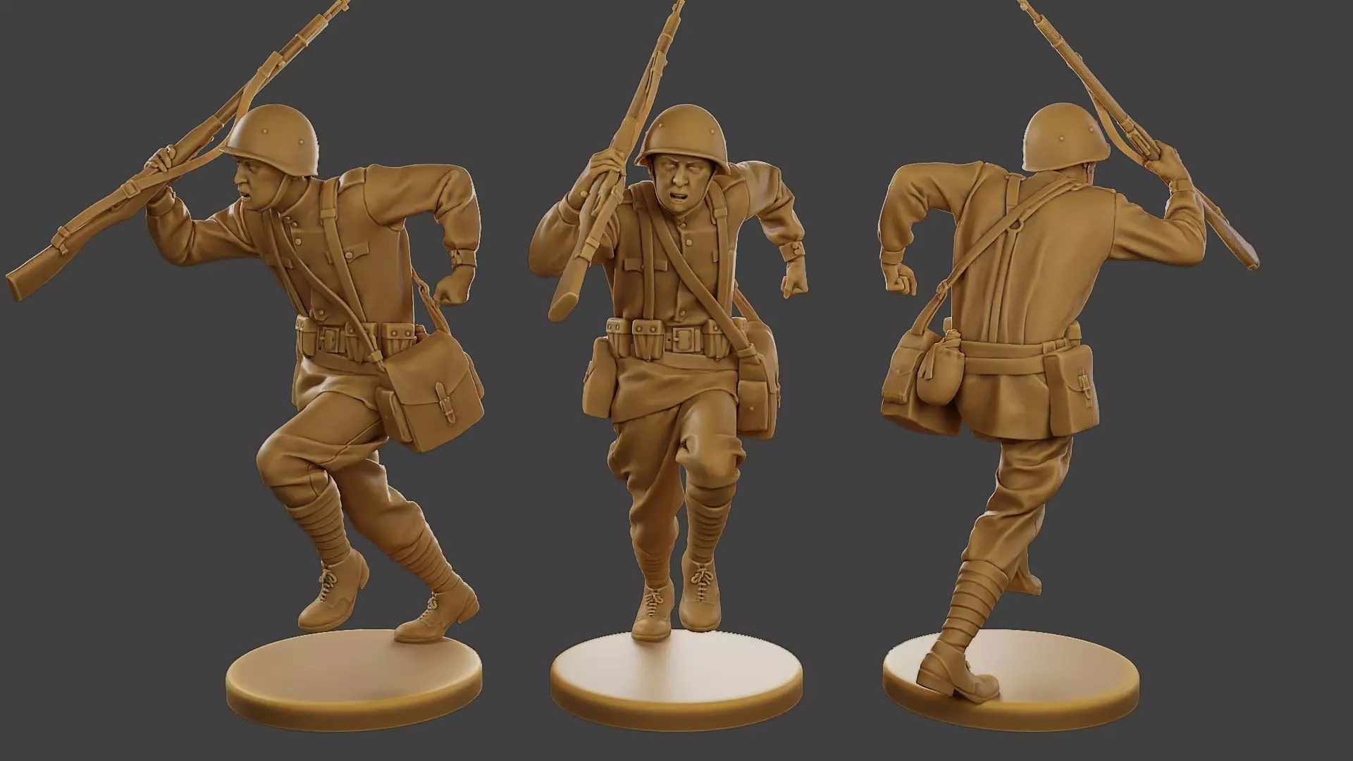 Russian soldier ww2 R3 004 3D print model_0