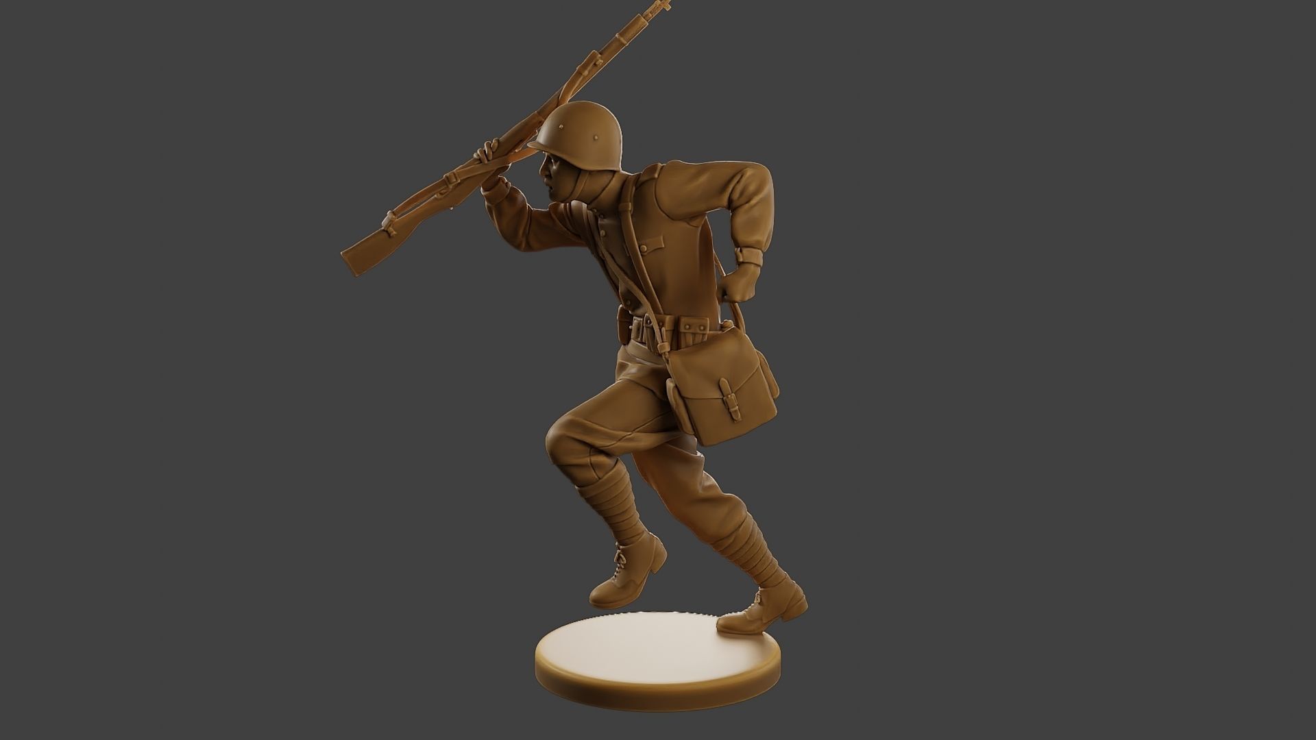 Russian soldier ww2 R3 004 3D print model_3