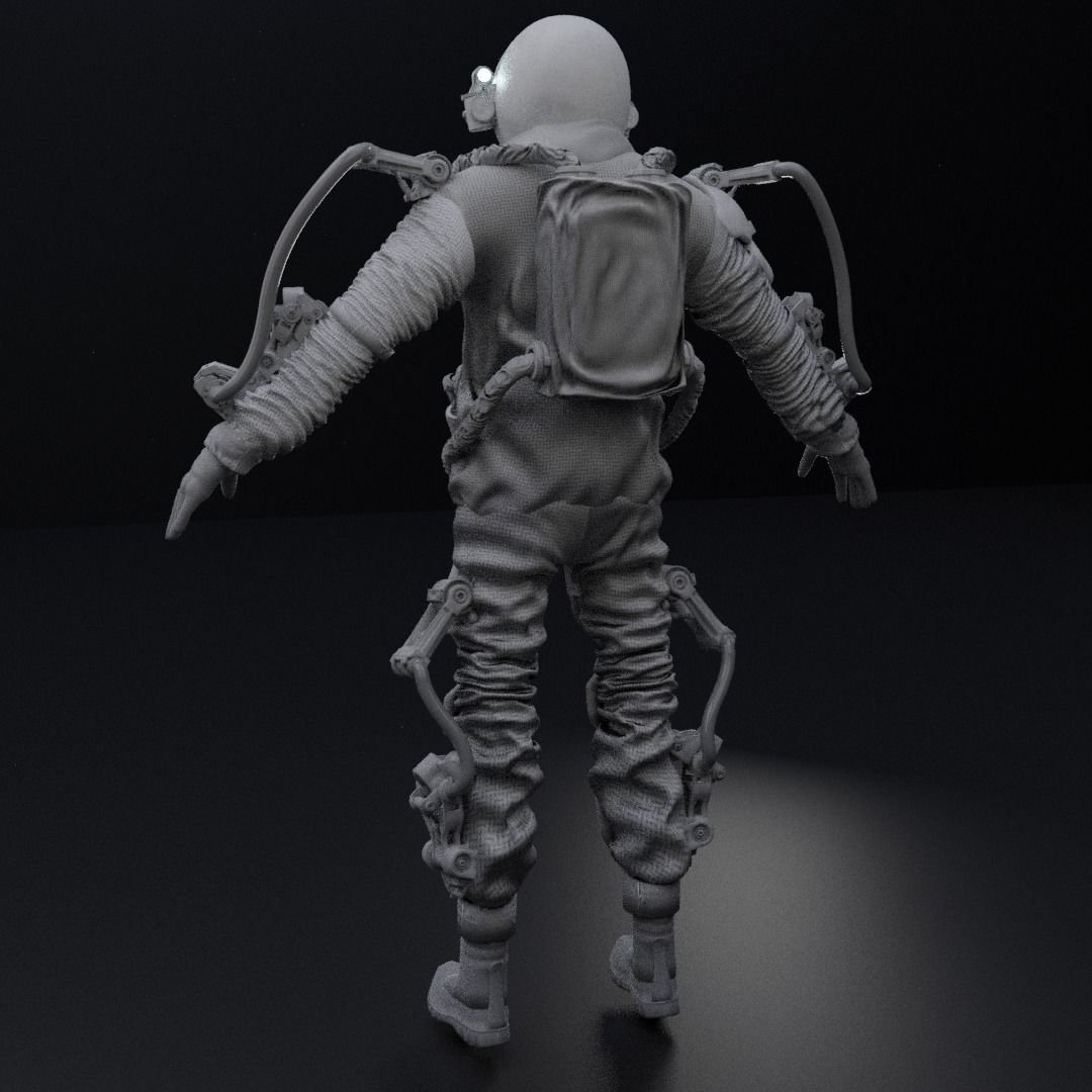 Space suit - Scifi astro ranger 2 Low-poly 3D model_17