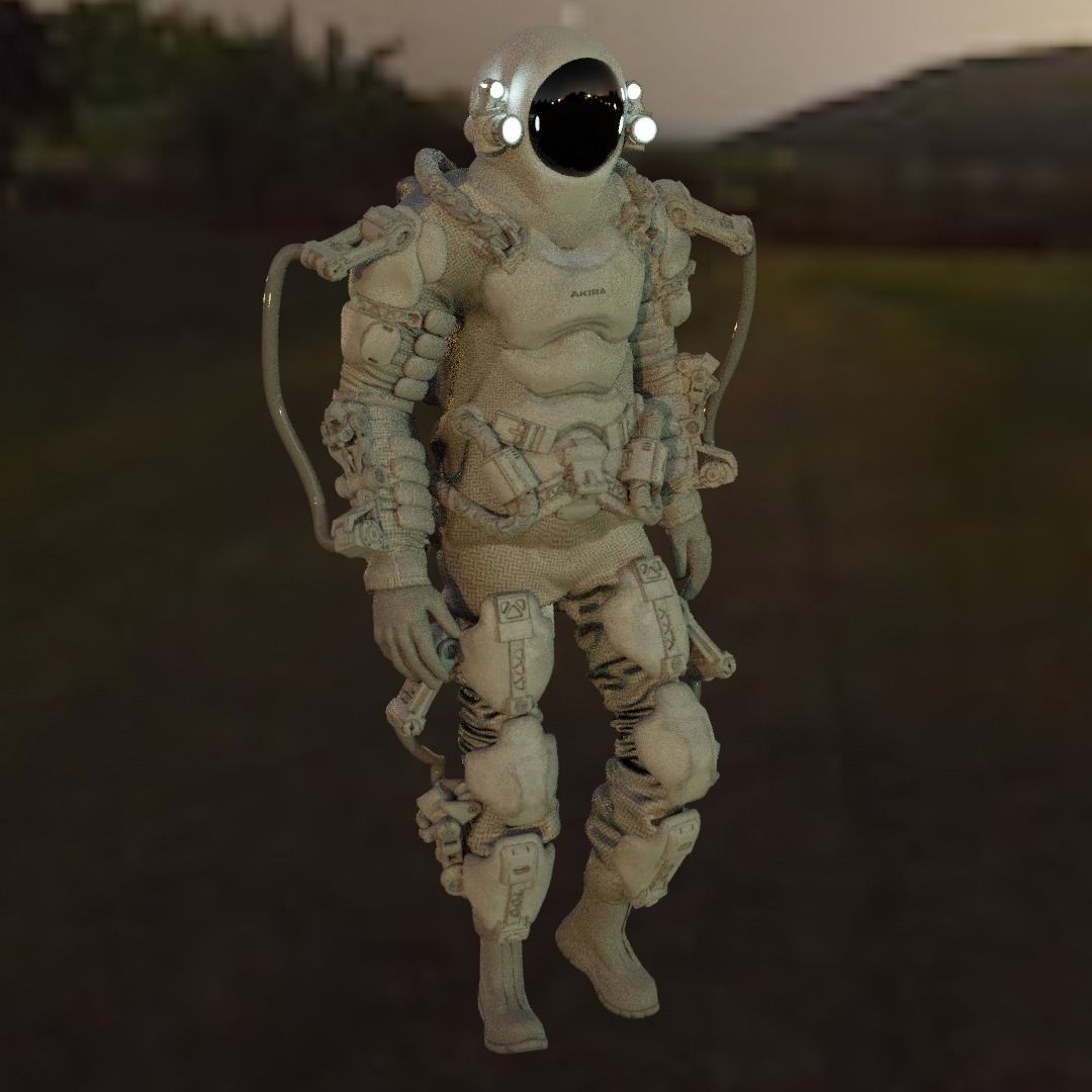 Space suit - Scifi astro ranger 2 Low-poly 3D model_27