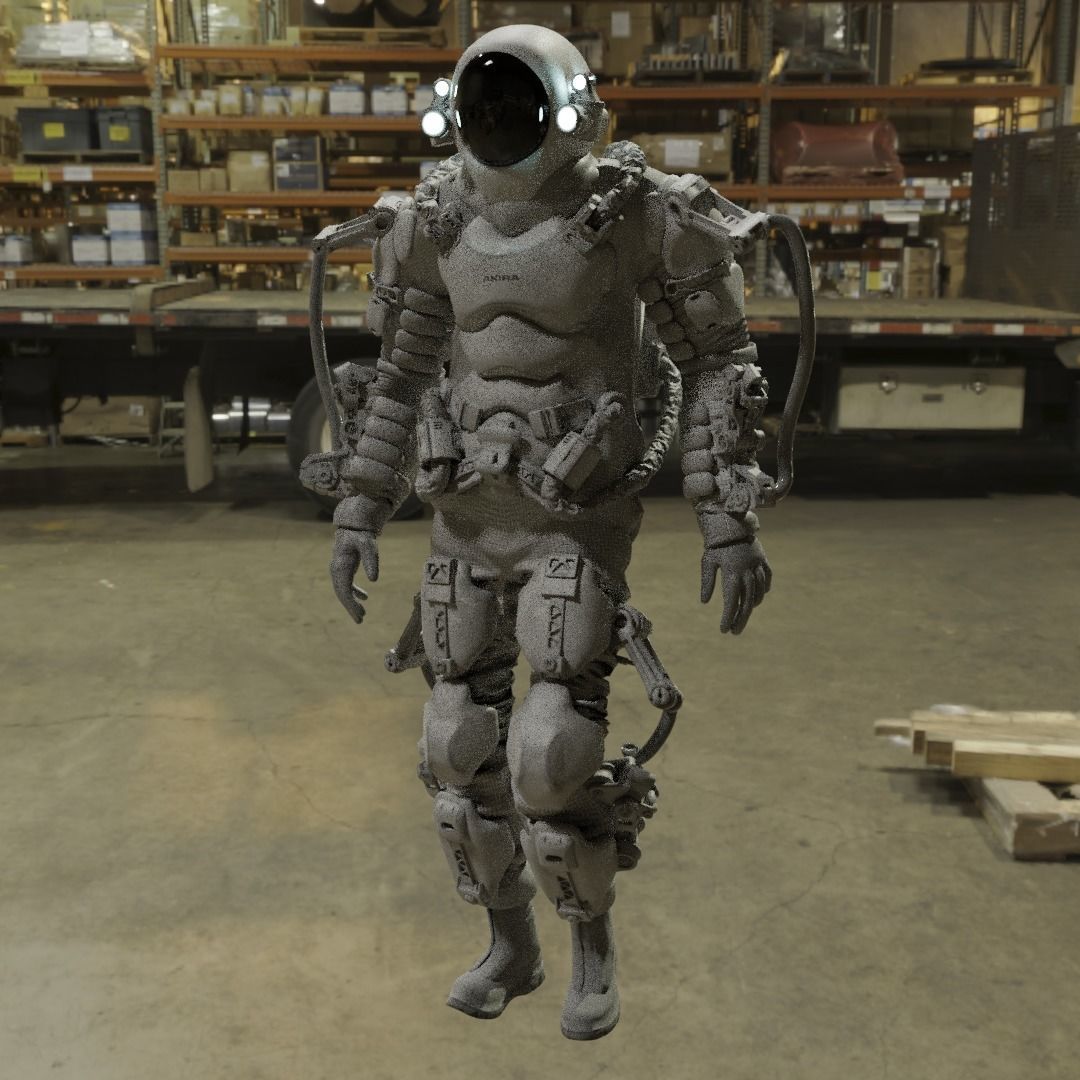 Space suit - Scifi astro ranger 2 Low-poly 3D model_8