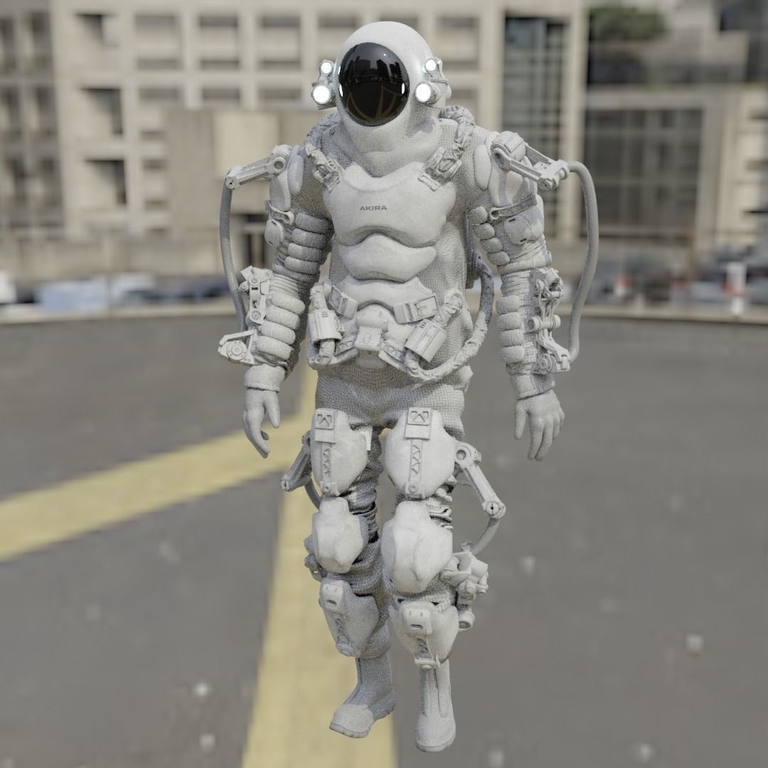 Space suit - Scifi astro ranger 2 Low-poly 3D model_23