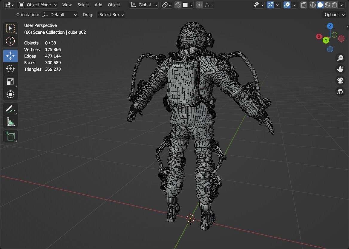 Space suit - Scifi astro ranger 2 Low-poly 3D model_21