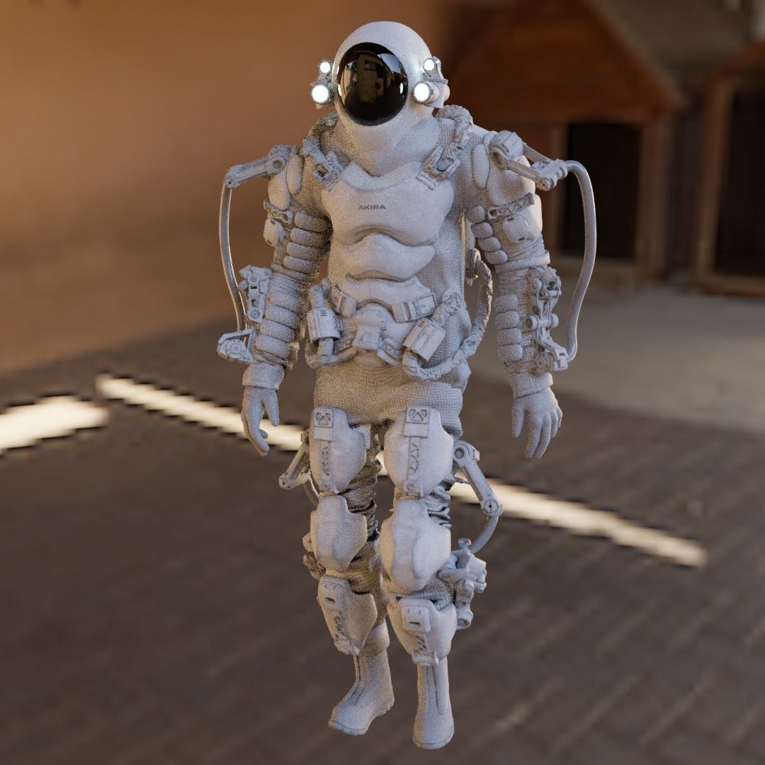 Space suit - Scifi astro ranger 2 Low-poly 3D model_22