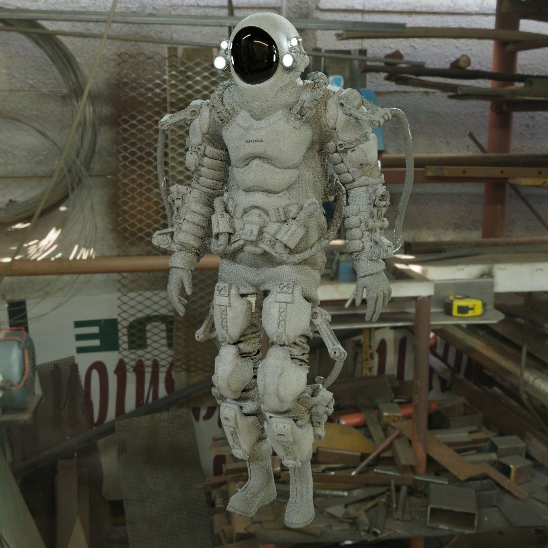 Space suit - Scifi astro ranger 2 Low-poly 3D model_7