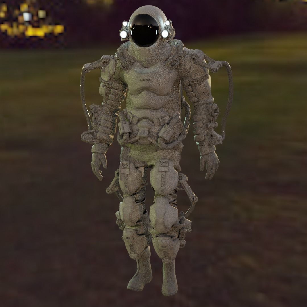 Space suit - Scifi astro ranger 2 Low-poly 3D model_26