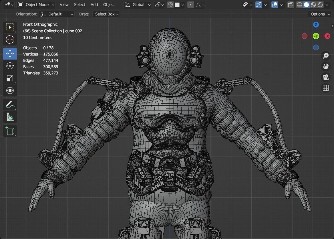 Space suit - Scifi astro ranger 2 Low-poly 3D model_19