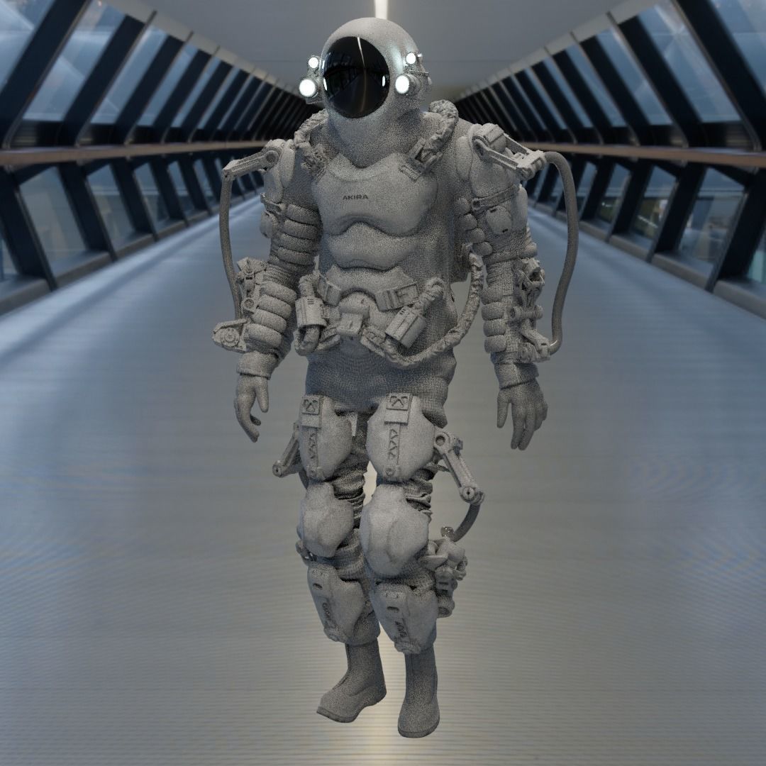 Space suit - Scifi astro ranger 2 Low-poly 3D model_10
