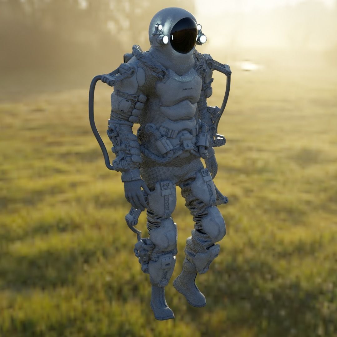 Space suit - Scifi astro ranger 2 Low-poly 3D model_4